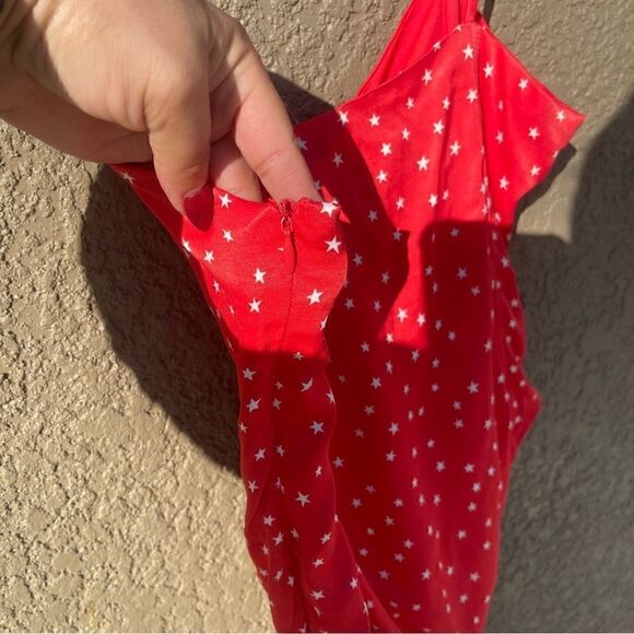 NWT Zara red & white star lace up bodysuit Sz M - Picture 10 of 10
